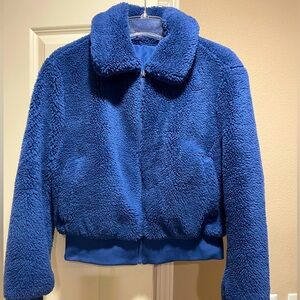 Blue Faux Fur Jacket